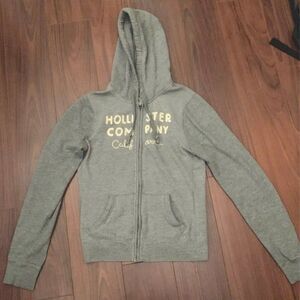 Size Medium Gray Hollister Zip Up Hoodie